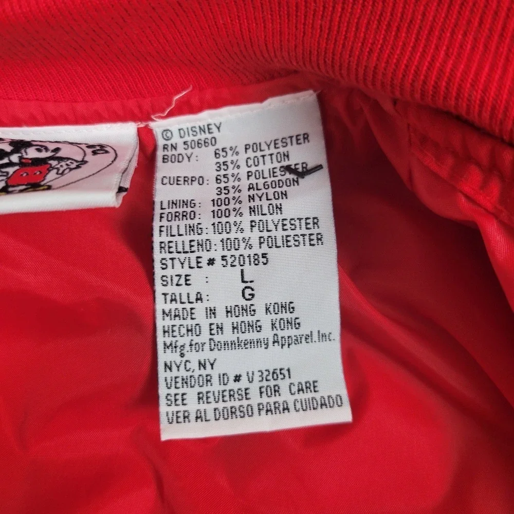 Disney Mickey Mouse Red Bomber Sequin‎ Jacket Girl Youth Large Retro Vintage